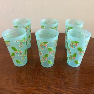 Sigrid Olsen Plastic Cups Pineapples Set of 6